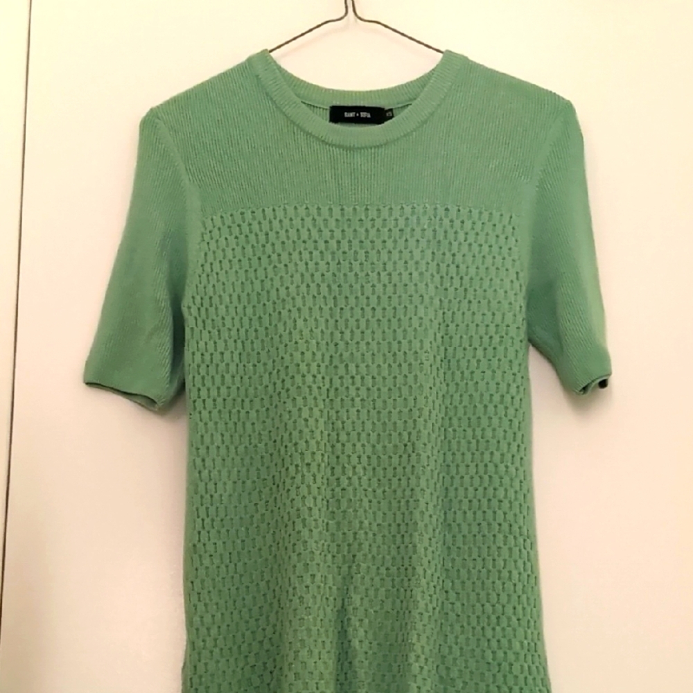 Saint + Sofia Peppermint Honeycomb Rib Tee